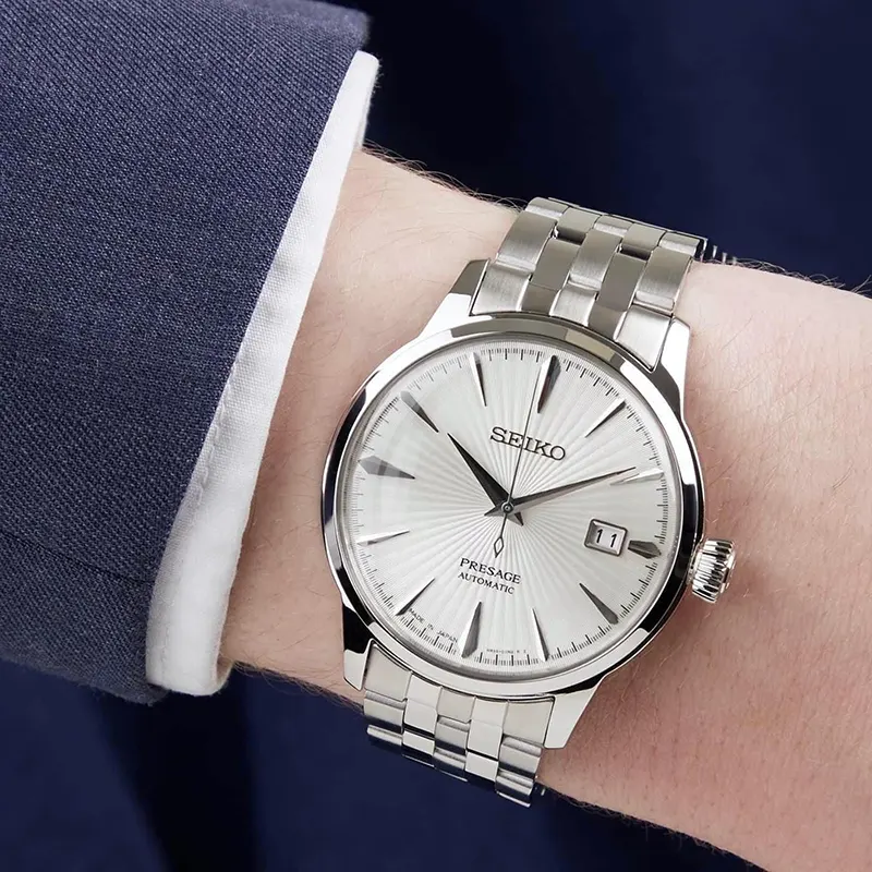 Seiko Presage Cocktail Time Silver Dial Men's Watch- SRPG23J1